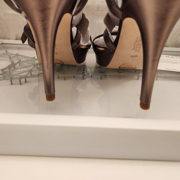 Ralph Lauren Leather " Kerri" Gold Sheep Nappa Heeled Sandals. NIB. Size various - Picture 7 of 12